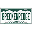 Breckenridge Colorado Metal Novelty License Plate 12" x 6" (LP)