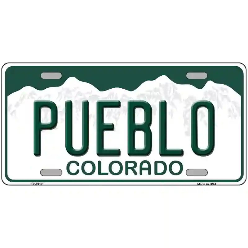 Pueblo Colorado Metal Novelty License Plate