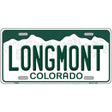 Longmont Colorado Metal Novelty License Plate 12" x 6" (LP)