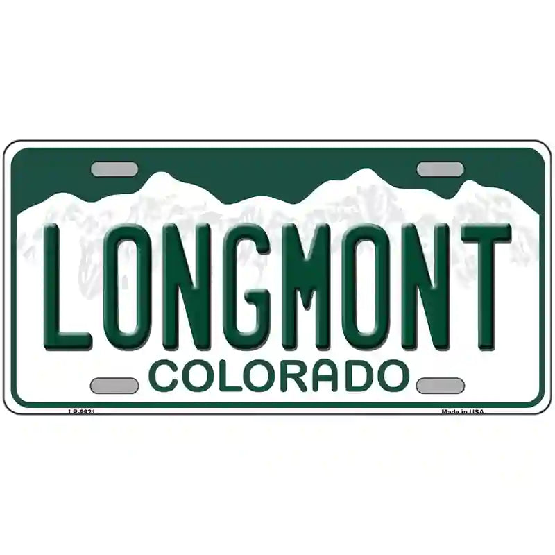 Longmont Colorado Metal Novelty License Plate 12" x 6" (LP)