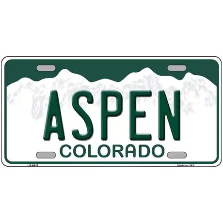 Aspen Colorado Metal Novelty License Plate 12" x 6" (LP)