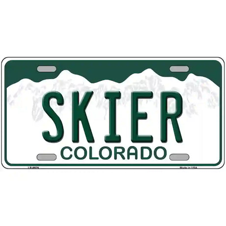 Skier Colorado Metal Novelty License Plate 12" x 6" (LP)