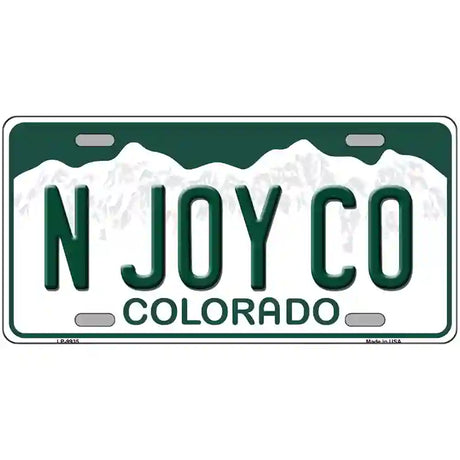 N Joy CO Colorado Metal Novelty License Plate 12" x 6" (LP)