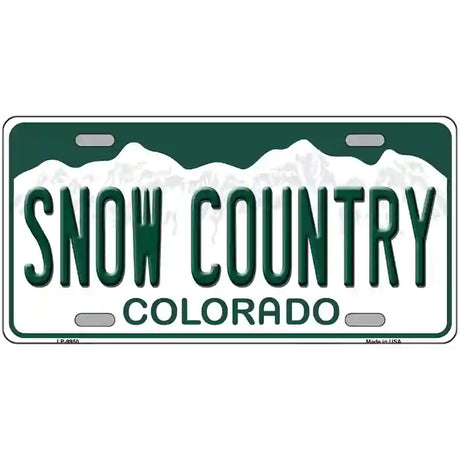 Snow Country Colorado Metal Novelty License Plate 12" x 6" (LP)