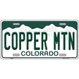 Copper Mountain Colorado Metal Novelty License Plate 12" x 6" (LP)