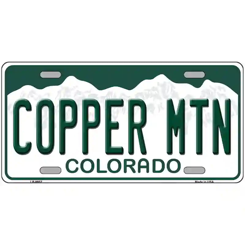 Copper Mountain Colorado Metal Novelty License Plate 12" x 6" (LP)