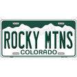 Rocky Mountains Colorado Metal Novelty License Plate 12" x 6" (LP)