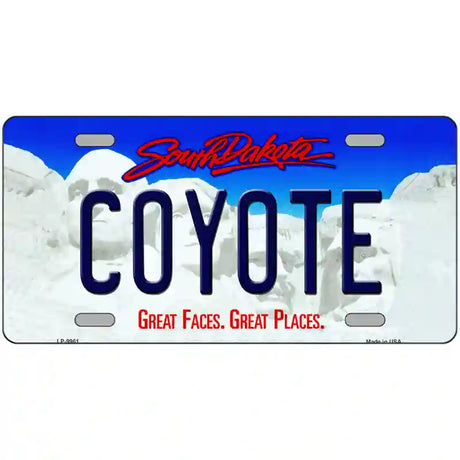 Coyote South Dakota Metal Novelty License Plate 12" x 6" (LP)