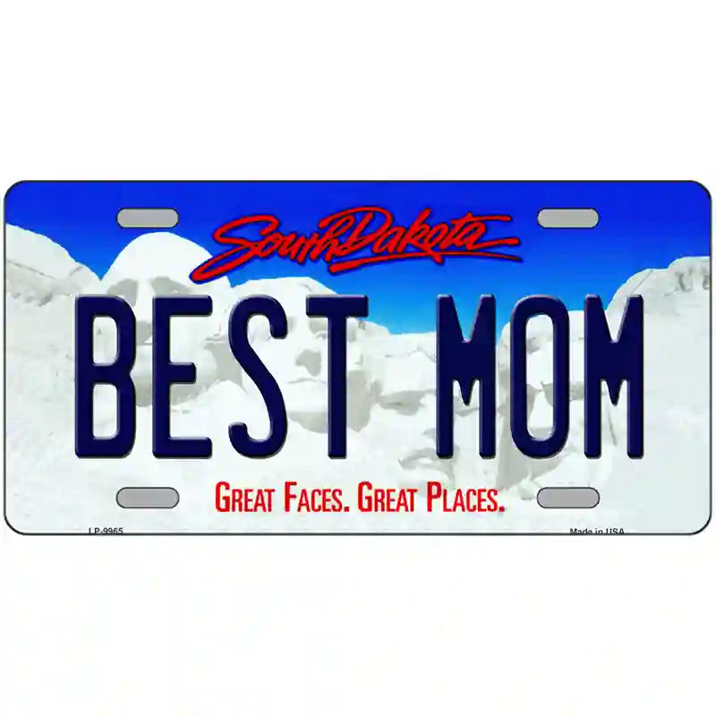 Best Mom South Dakota Metal Novelty License Plate 12" x 6" (LP)