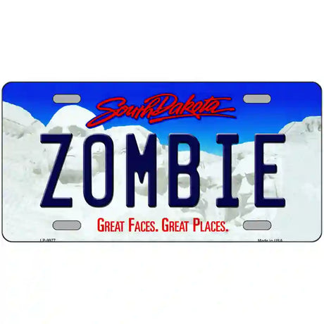 Zombie South Dakota Metal Novelty License Plate 12" x 6" (LP)