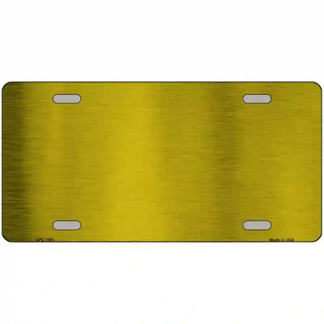 Yellow Metallic Solid Metal Novelty License Plate 12" x 6" (LPC)