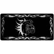 Dog In Flames Black Brushed Chrome Novelty Metal License Plate 12" x 6" (LPC)