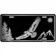 Eagle Black Brushed Chrome Novelty Metal License Plate 12" x 6" (LPC)