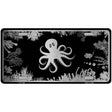 Octopus Black Brushed Chrome Novelty Metal License Plate 12" x 6" (LPC)