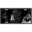 Wizards And Dragons Black Brushed Chrome Novelty Metal License Plate 12" x 6" (LPC)