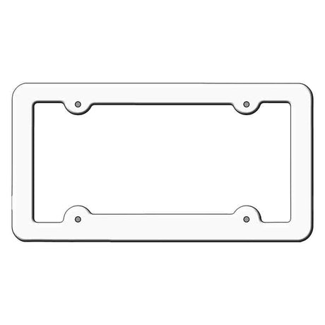 White Solid Novelty Metal License Plate Frame