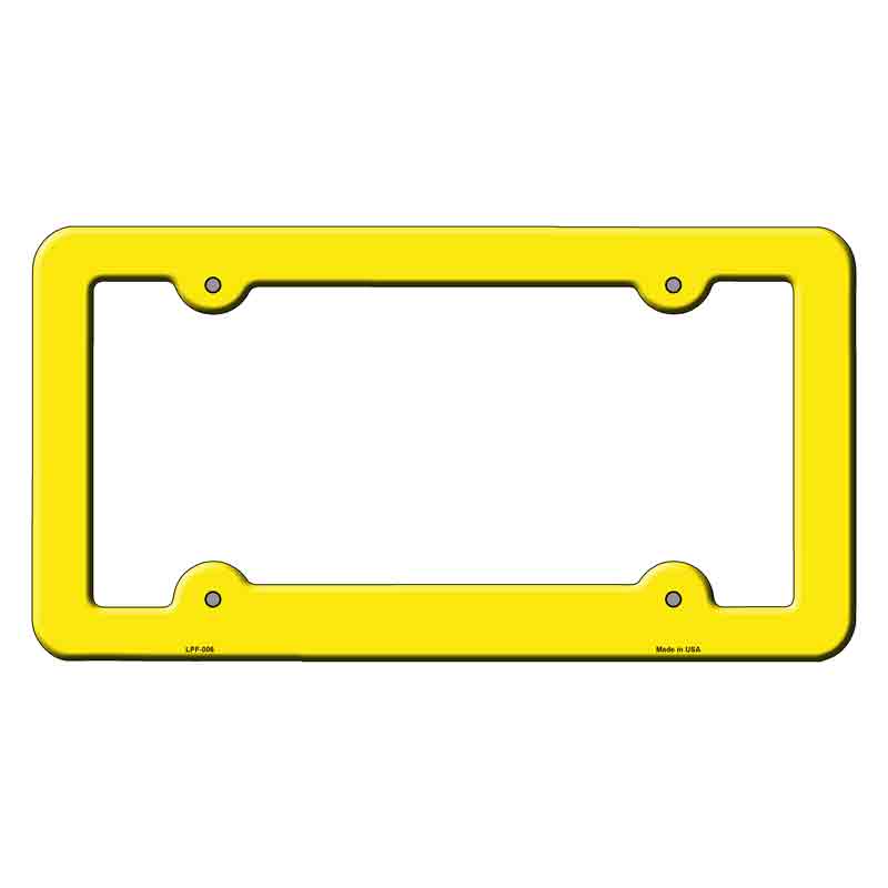 Yellow Solid Novelty Metal License Plate Frame LPF-006