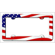 Waving American Flag Novelty Metal License Plate Frame LPF-019