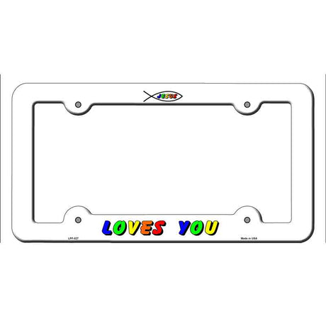 Jesus Loves You Novelty Metal License Plate Frame LPF-027