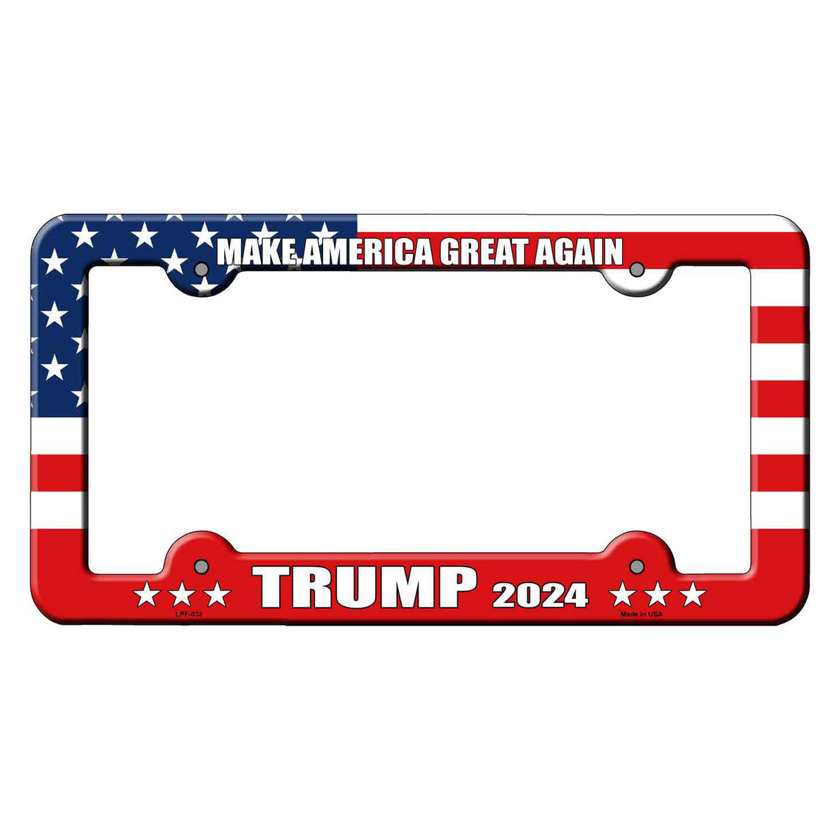 Trump 2024 Novelty Metal Molded License Plate Frame LPF-033