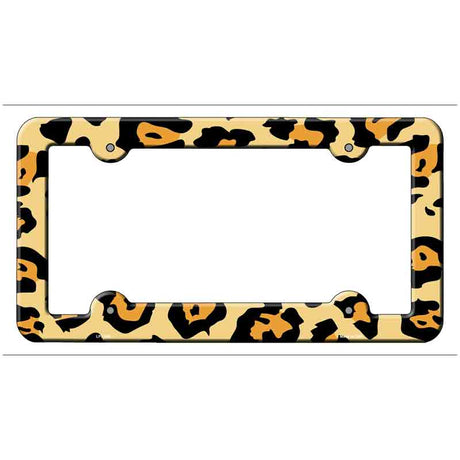 Dark Cheetah Print Novelty Metal License Plate Frame LPF-040