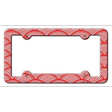 Red Circular Pattern Novelty Metal License Plate Frame LPF-050