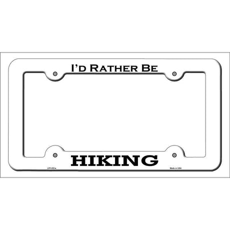 Hiking Novelty Metal License Plate Frame LPF-051 White