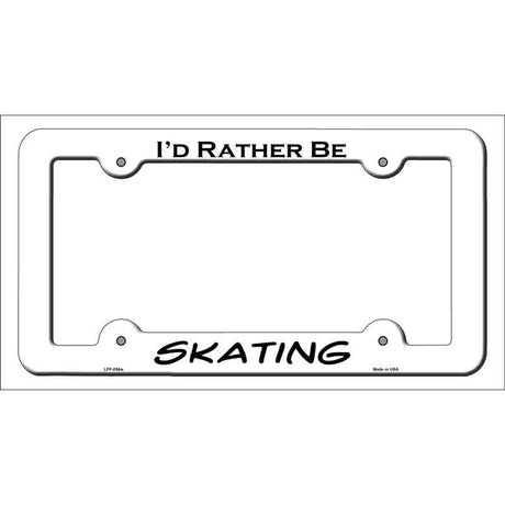 Skating Novelty Metal License Plate Frame LPF-054 White