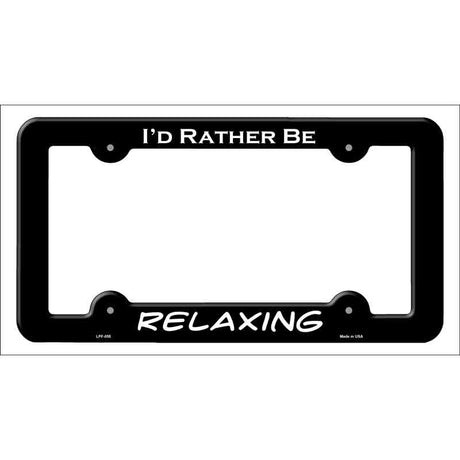 Relaxing Novelty Metal License Plate Frame LPF-055 Black