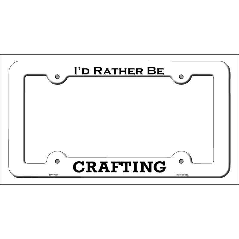 Crafting Novelty Metal License Plate Frame LPF-056 White