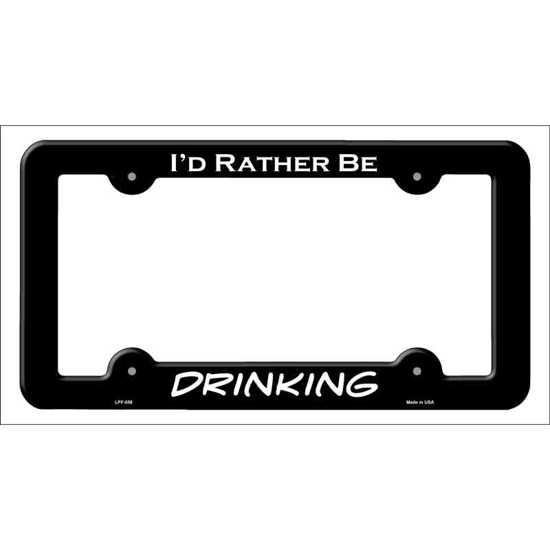 Drinking Novelty Metal License Plate Frame LPF-058 Black