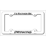 Drinking Novelty Metal License Plate Frame LPF-058 White