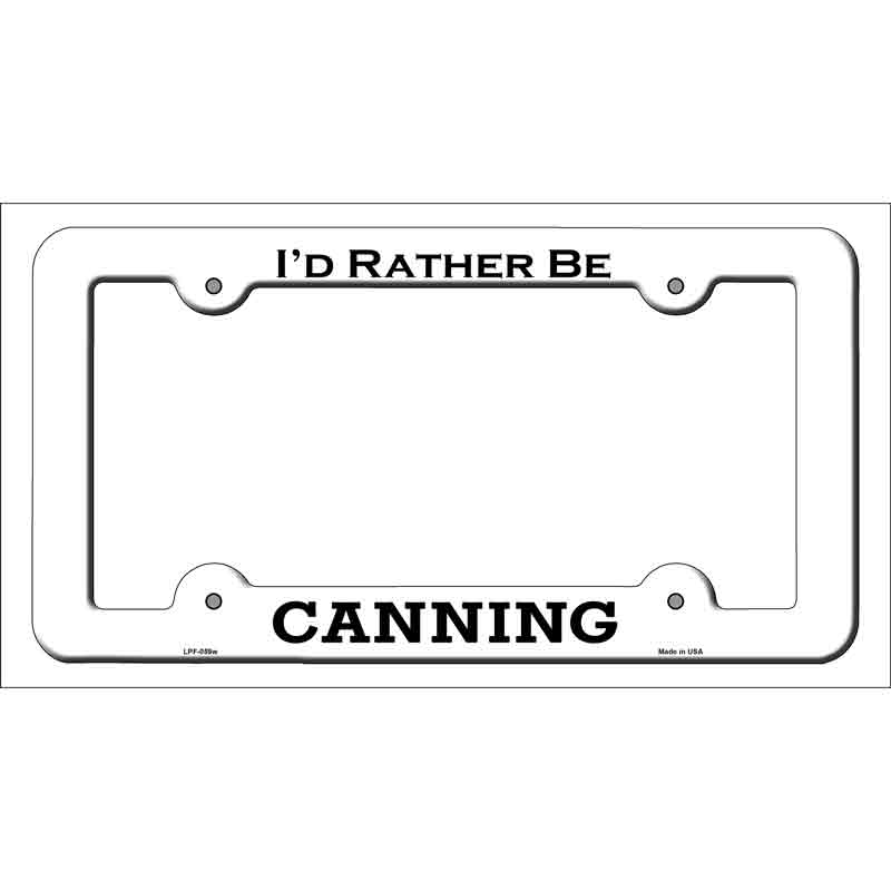 Canning Novelty Metal License Plate Frame LPF-059 White