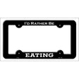 Eating Novelty Metal License Plate Frame LPF-060 Black