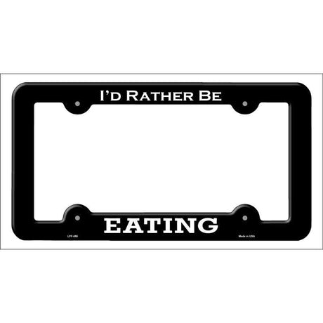 Eating Novelty Metal License Plate Frame LPF-060 Black