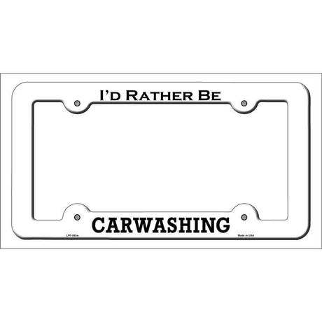 Carwashing Novelty Metal License Plate Frame LPF-063 White