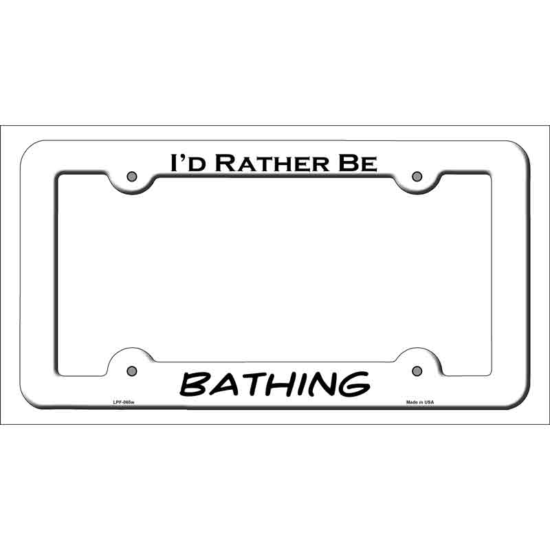 Bathing Novelty Metal License Plate Frame LPF-065 White