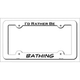 Bathing Novelty Metal License Plate Frame LPF-065 White