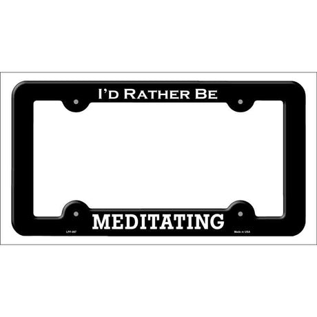 Meditating Novelty Metal License Plate Frame LPF-067 Black