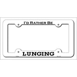 Lunging Novelty Metal License Plate Frame LPF-069 White