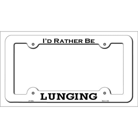 Lunging Novelty Metal License Plate Frame LPF-069 White