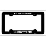 Squatting Novelty Metal License Plate Frame LPF-070 Black