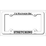 Stretching Novelty Metal License Plate Frame LPF-071 White