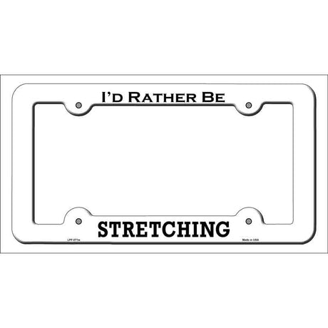 Stretching Novelty Metal License Plate Frame LPF-071 White