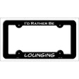 Lounging Novelty Metal License Plate Frame LPF-072 Black