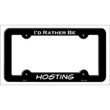 Hosting Novelty Metal License Plate Frame LPF-074 Black