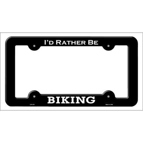 Biking Novelty Metal License Plate Frame LPF-076 Black