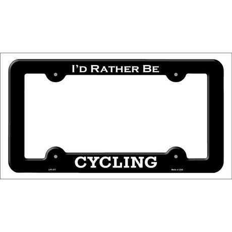 Cycling Novelty Metal License Plate Frame LPF-077 Black