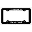 Drifting Novelty Metal License Plate Frame LPF-079 Black