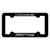 Drifting Novelty Metal License Plate Frame LPF-079 Black